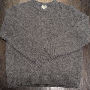 L.L. Bean Men's Charcoal Crewneck Sweater, Wool